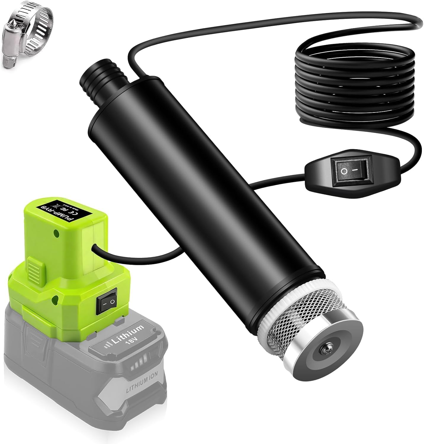 Ryobi 18v Akku-tauchpumpe (635 Gph), Kabellose Wasserpumpe Mit Sedimentfilter, 100w Transferpumpe, Hochleistungs-schmutzwasserpumpe Für Schwimmbad, Garten Und Badewanne