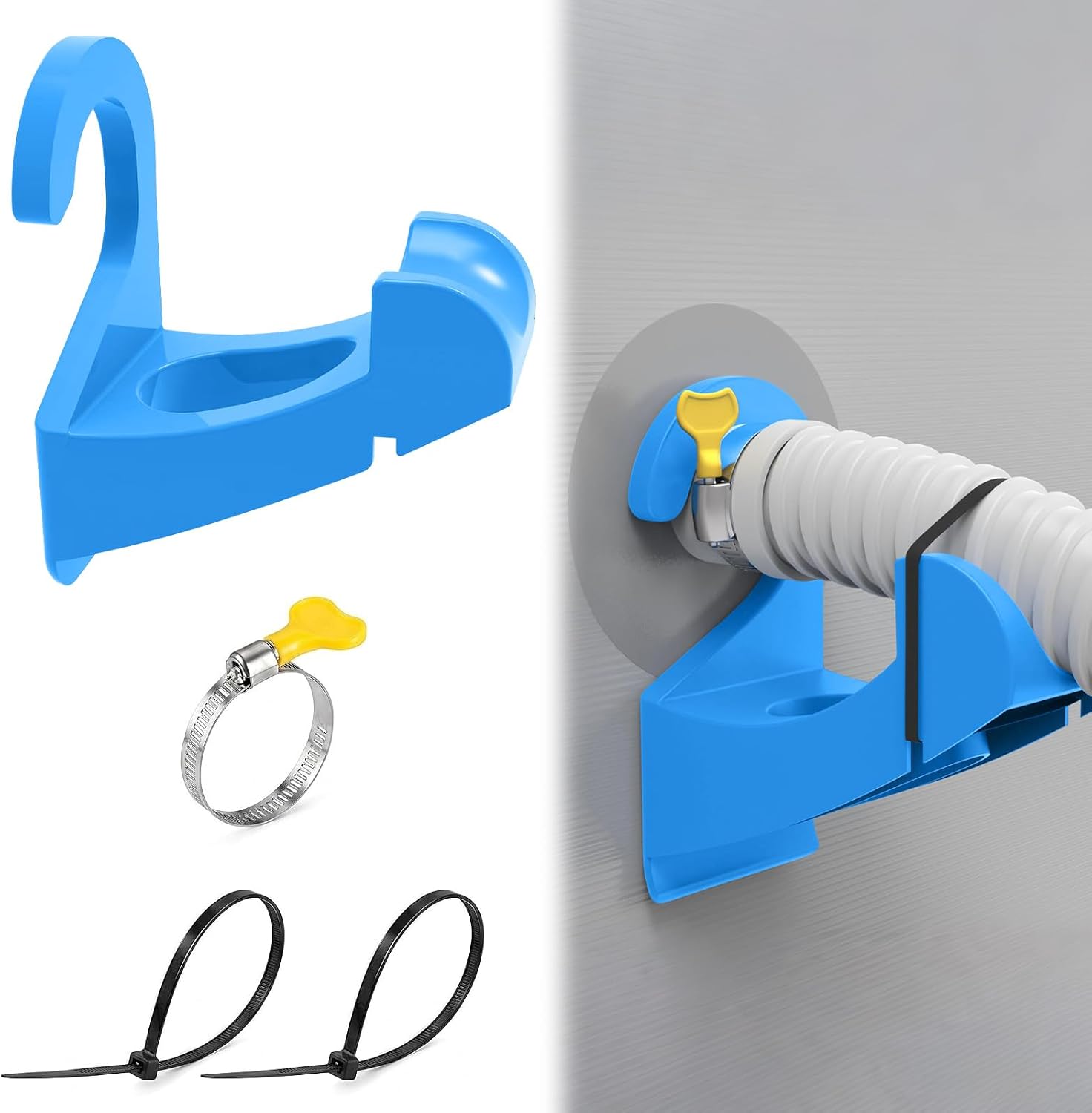 Poolschlauchhalterung, Poolzubehör Mit Kabelbindern Und Klemmen, Geeignet Für Schläuche Mit 24-38 Mm Durchmesser, Poolschlauchhalter, Rutschfeste Unterseite, Für Aufstellpools