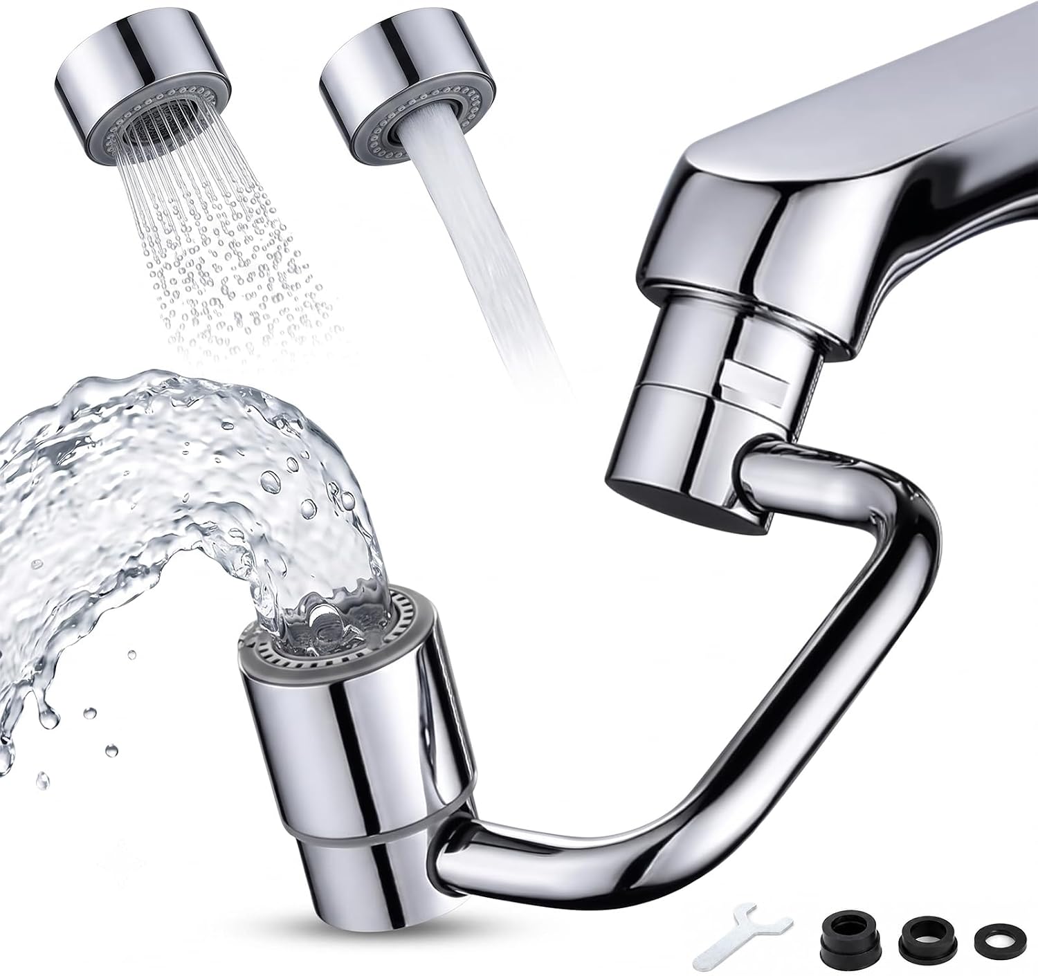 1080° Küchenarmaturverlängerung Mit 2 Strahlreglermodi, Armaturverlängerung Armaturverlängerungsdüse, Strahlregler, Wassersparer Für Bad Und Küche