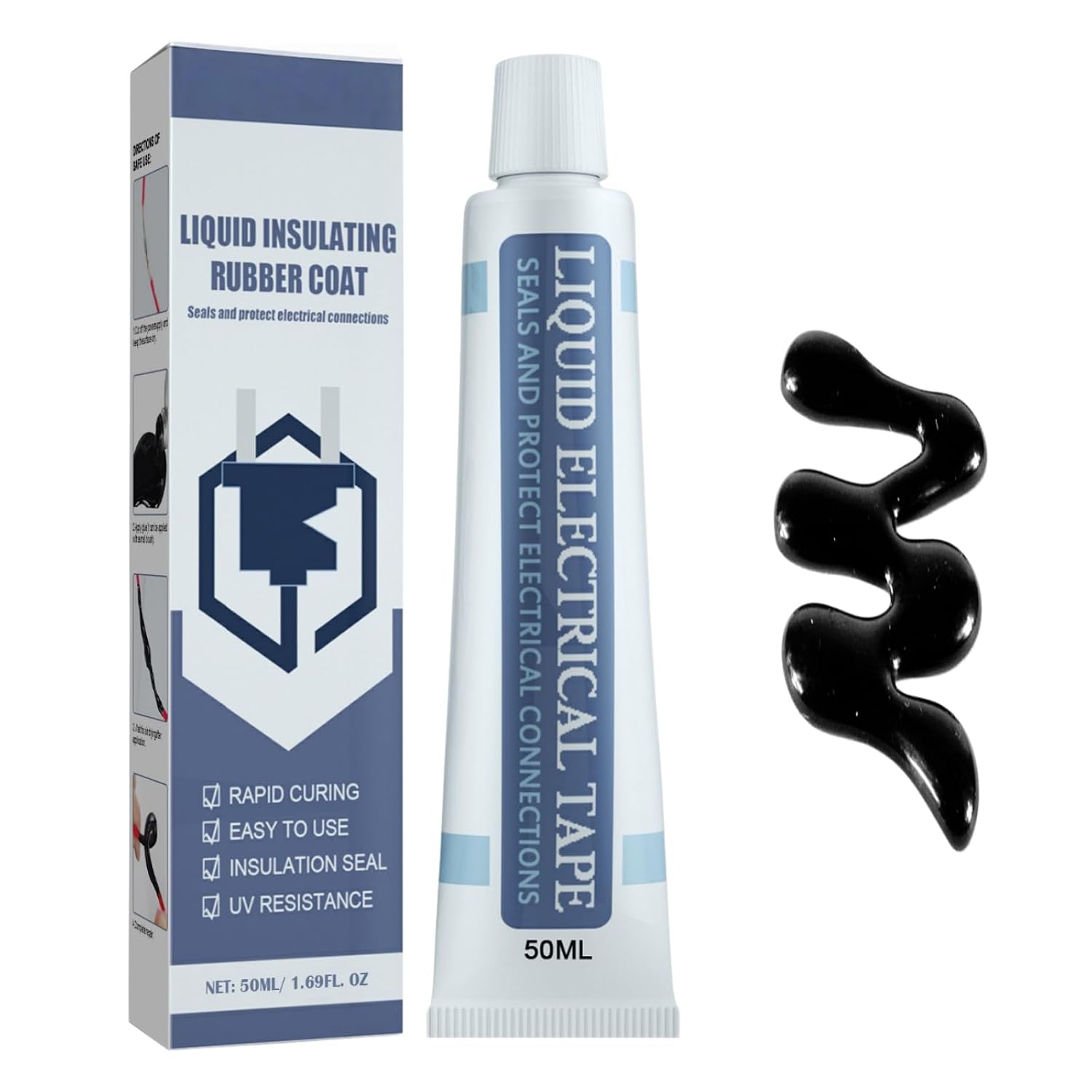 Flüssiger Isolierkleber, 50 Ml, Schwarzer Flüssiggummi, Schnelltrocknend Und Wasserdicht, Hochtemperaturbeständige, Wasserdichte Gummibeschichtung Für Leiterplatten, Kabel Und Elektronische Geräte