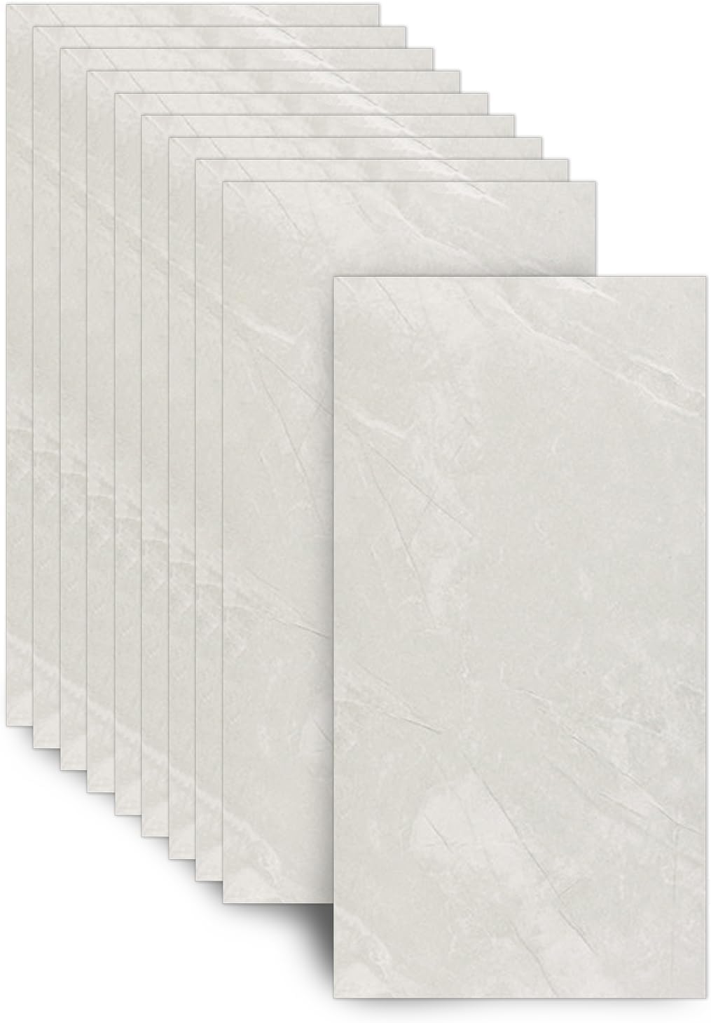 Set Mit 10 Selbstklebenden Bodenfliesen – 30 X 60 Cm – 2,5 Mm – Aus Pet – Wasserfest Und Rutschfest, Marmoroptik – Für Bad Und Küche – Selbstklebend – Spritzwassergeschützt