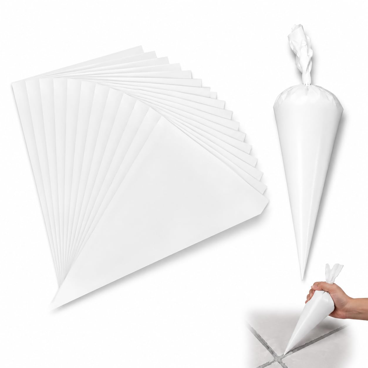 20 Professionelle Mörtelsäcke (28 X 45 Cm), Strapazierfähige, Reißfeste Düsenbeutel Für Zement Und Fugenmörtel, Präzise Anwendung Beim Mauern Und Fliesenlegen, Wiederverwendbar Und Leicht Zu Reinigen