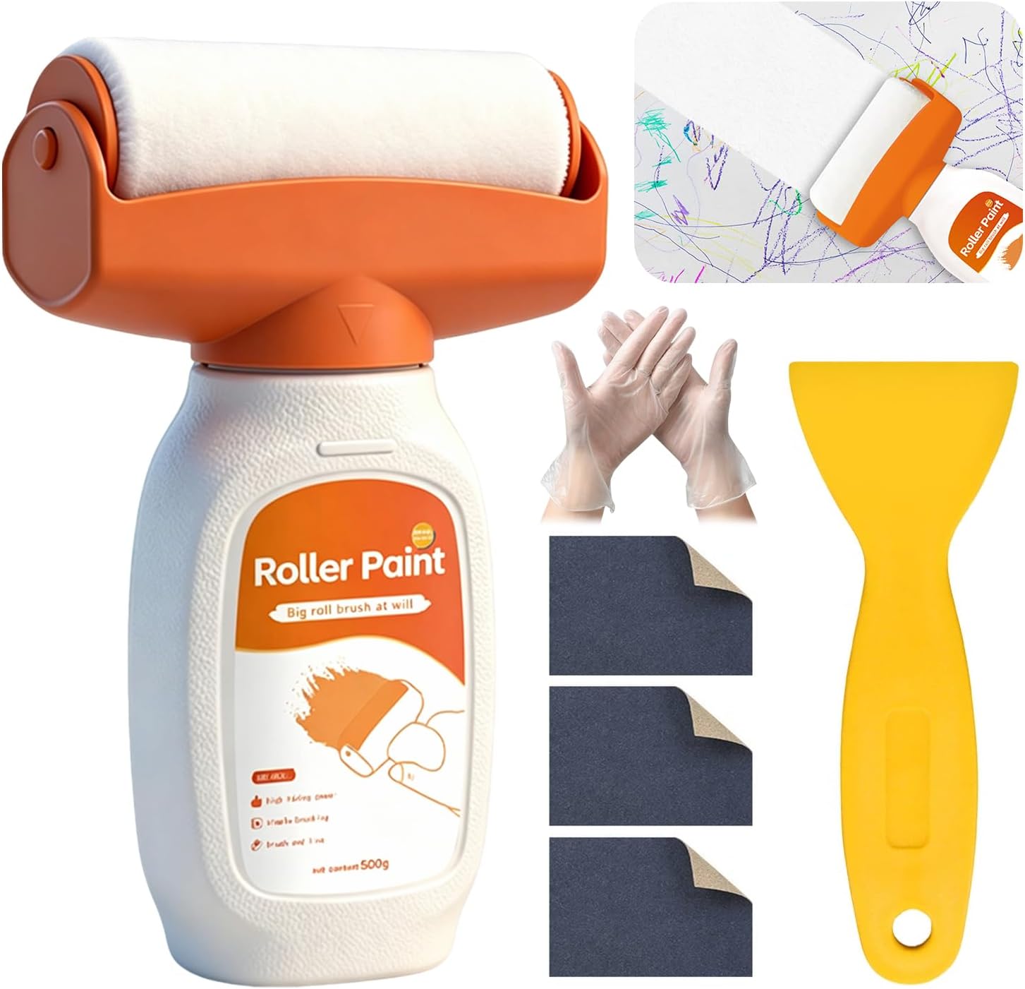 Sos Weißwand-reparaturset 500 G Mit Rolle Und Zubehör