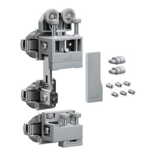 Hettich Set WLL PC, schwer, o. SA , links, grau
