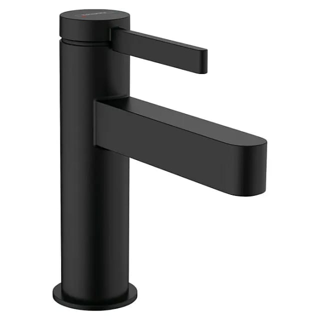 hansgrohe Waschtisch-Einhebelmischer 100 Finoris m Push-Open-Ablaufgarnitur, schwarz matt
