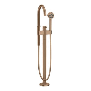 hansgrohe Wannen-Einhebelmischer Axor One Ausl. 220mm, bodensteh., brush. red gold
