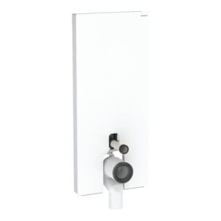Geberit Stand-WC-Modul Monolith Plus Bauh. 114cm, Fr. Gl. we., S. Aluminium