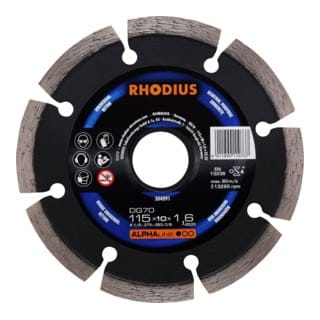 RHODIUS ALPHAline DG70 Diamanttrennscheibe 115 x 10,0 x 1,6 x 22,23 mm