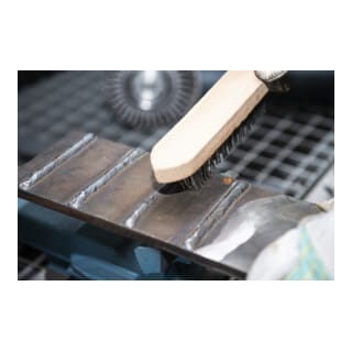 Klingspor BH 600 Handbürste Standard Anzahl Reihen 3, 125 x 25 x 290 mm, Holzgriff 0,3 Edelstahl