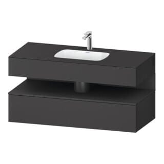 Duravit Einbauwaschtisch-Möbel-Set Qatego 120x55x60cm, graph ma, Konsolen-Waschtischunterbau