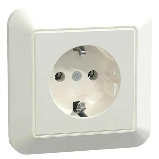 Merten SCHUKO-Steckdose pws/gl volle Abdeckplatte MEG2301-1019