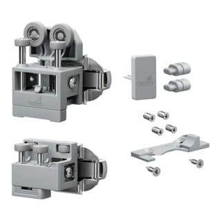 Hettich Set WLL PC, mittel, m. SA , rechts, grau