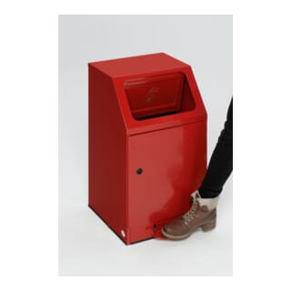 VAR Putzwollkasten PWK 45 mit Pedal selbstlöschend rot 43 l