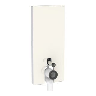 Geberit Stand-WC-Modul Monolith Plus Bauh. 114cm, Fr. Gl. sand-grau, S. Alu
