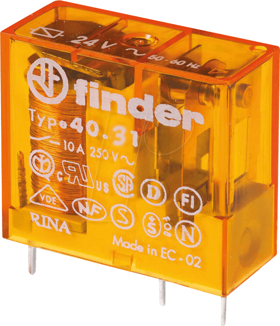 Finder Printrelais 1WE 10A 12VAC 40.31.8.012.0000