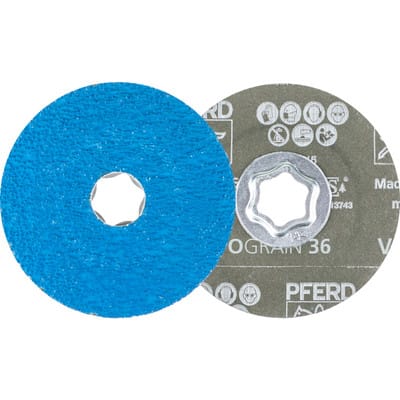PFERD TOOLS COMBICLICK Fiberscheibe Ø 100mm VICTOGRAIN-COOL36 für Stahl und Edelstahl