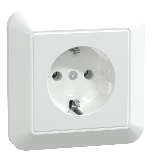Merten SCHUKO-Steckdose aws/gl volle Abdeckplatte MEG2301-1025