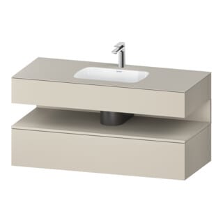 Duravit Einbauwaschtisch-Möbel-Set Qatego 120x55x60cm, Tau matt, Konsolen-Waschtischunterbau