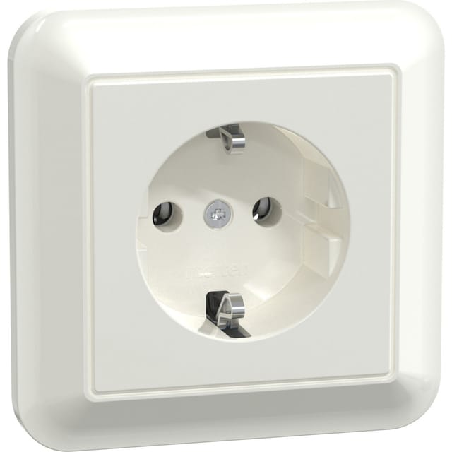 Merten SCHUKO-Steckdose pws/gl volle Abdeckplatte MEG2301-1219