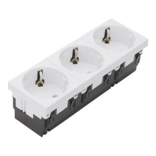Tehalit Schuko-Steckdose Mosaik 3-fach 45x135 ESR333 ws