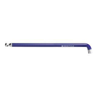 PB Swiss Tools Sechskant-Winkelschraubendreher, lang, mit Kugelkopf und kurzem Schenkel, pulverbeschichtet, 10 mm