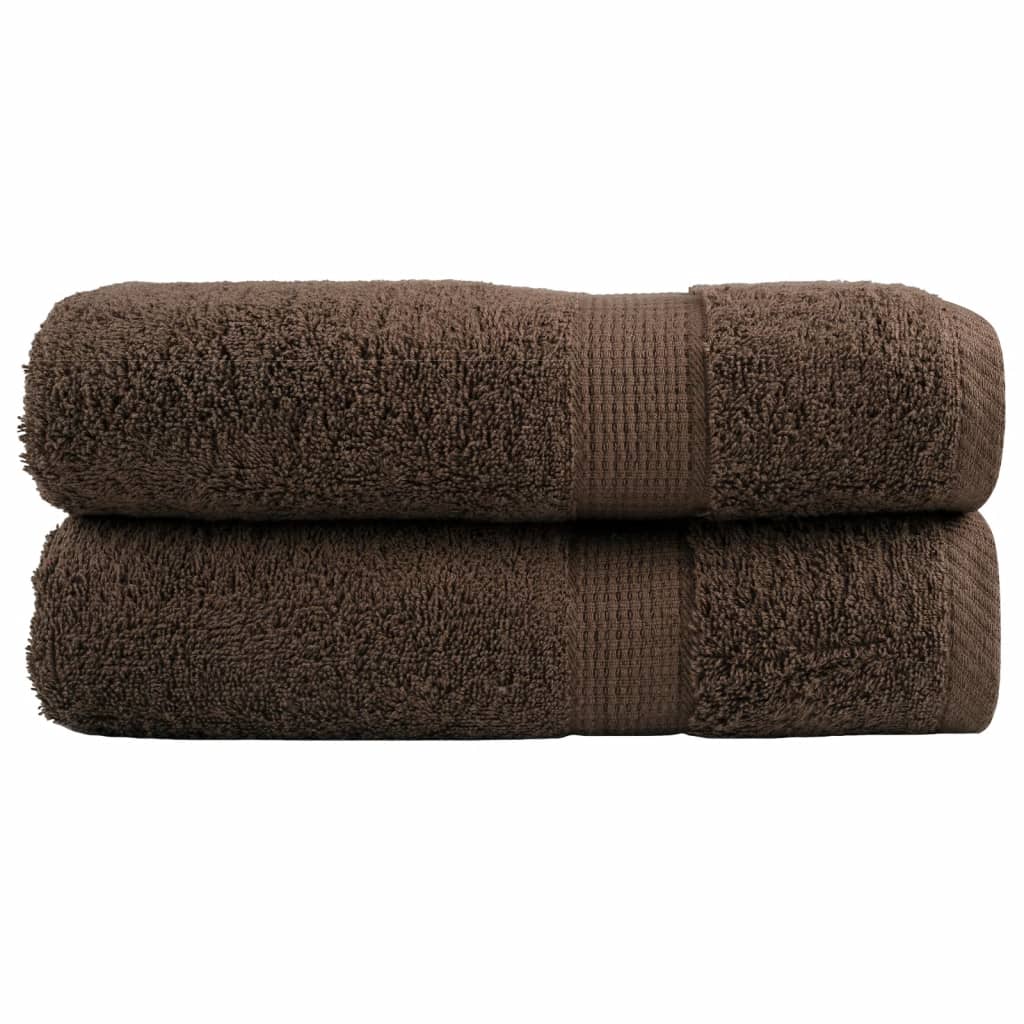 Premium-duschtücher Solund 2 Stk. Braun 70x140 Cm 600 G/m² Vidaxl