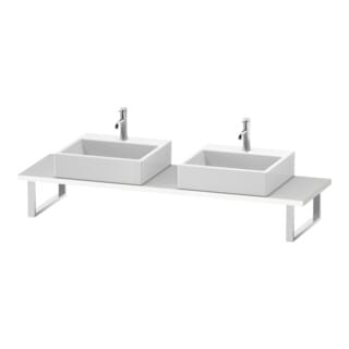 Duravit Konsole Cpmpact L-Cube 80-200x48cm, 2 Ausschn, Stär 3cm, we. ma