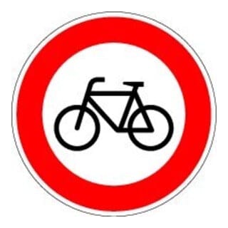 VKZ.254 Ronde 600mm Verbot für Radfahrer RAL-Gütezeichen Folie RA1