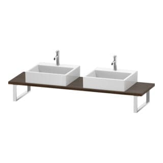 Duravit Konsole Cpmpact L-Cube 80-200x48cm, 2 A., Stär 3cm, Nussb dkl.