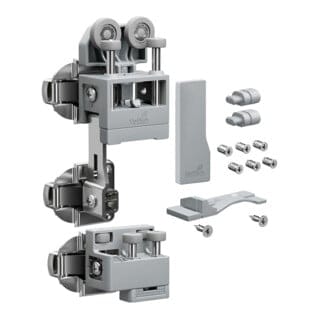 Hettich Set WLL PC, schwer, m. SA , links, grau