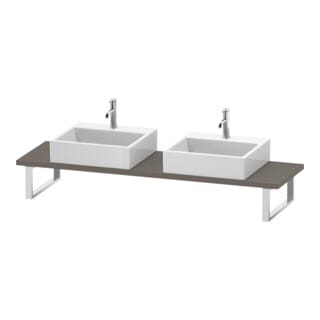 Duravit Konsole Cpmpact L-Cube 80-200x48cm, 2 A., Stär 3cm, bas. ma