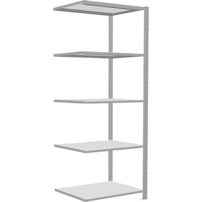 Schulte Anbauregal Steckregal MULTIplus150 2000 x 750 x 300 mm 5 Fachböden Kreuzstrebe RAL 7035 lichtgrau