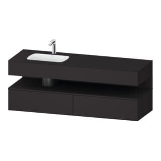 Duravit Einbauwaschtisch-Möbel-Set Qatego 160x50x60cm, Kon-WTU, B li, graph matt