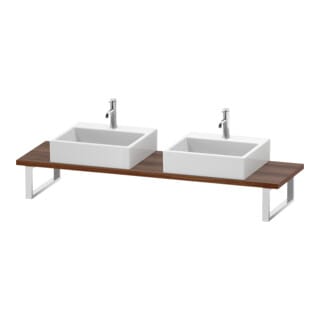 Duravit Konsole Cpmpact L-Cube 80-200x48cm, 2 A., Stär 3cm, Nussb Nat