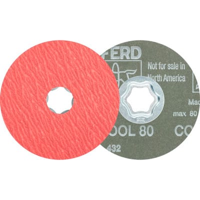 PFERD TOOLS COMBICLICK Keramikkorn Fiberscheibe Ø 100mm CO-COOL80 für Edelstahl