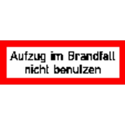 SafetyMarking Brandschutzschild Folie B148xH52 mm Aufzug im Brandfall n.b. langnachleuchtend