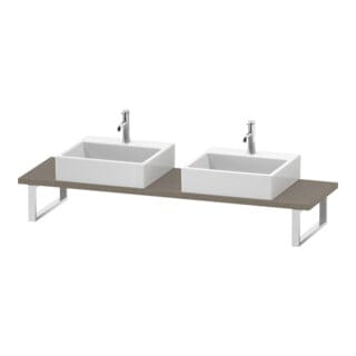 Duravit Konsole Cpmpact L-Cube 80-200x48cm, 2 Ausschn, Stär 3cm, leinen