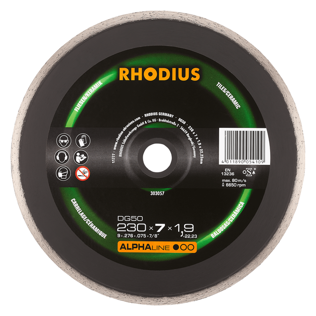 RHODIUS ALPHAline DG50 Diamanttrennscheibe 125 x 5,0 x 1,6 x 22,23 mm