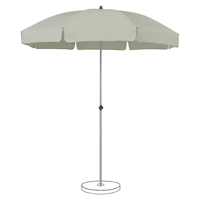 Suncomfort Strandschirm Siesta (Hellgrau, Durchmesser Bespannung: 200 cm)