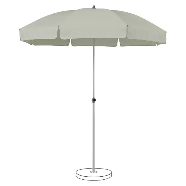 Suncomfort Strandschirm Siesta (Hellgrau, Durchmesser Bespannung: 200 cm)