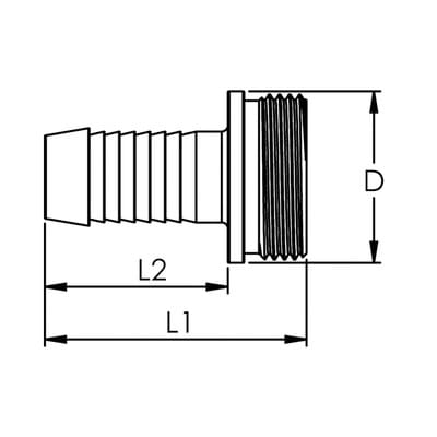 Riegler 1/3 Schlauchverschr. G1/2x10, flachdicht.schwere Ausfür MS blank