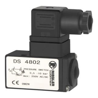 Riegler Druckschalter, Wechselkontakt anflanschbar, KS, G 1/4, 0,5-10 bar
