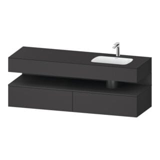 Duravit Einbauwaschtisch-Möbel-Set Qatego 160x50x60cm, Kon-WTU, Beck. re, graph ma