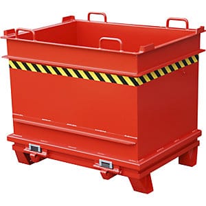 Bauer Südlohn Baustoffcontainer BC 1000, lackiert, Feuerrot