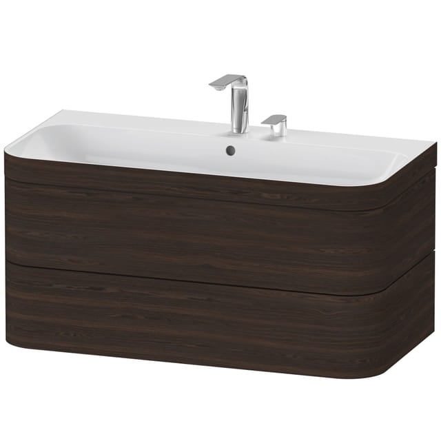 Duravit Möbelwaschtisch-Unterschrank Happy D.2 Plus 97,5x49cm, 2 HL, Nussb geb., 2 Schubk.