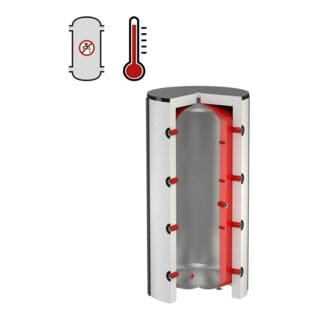 Flamco Pufferspeicher PS 1000 l, Au pulverbes, Inn. unbeschichtet