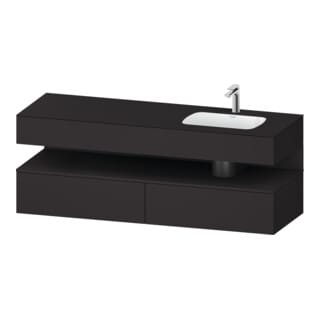 Duravit Einbauwaschtisch-Möbel-Set Qatego 160x50x60cm, Kon-WTU, B re, graph matt