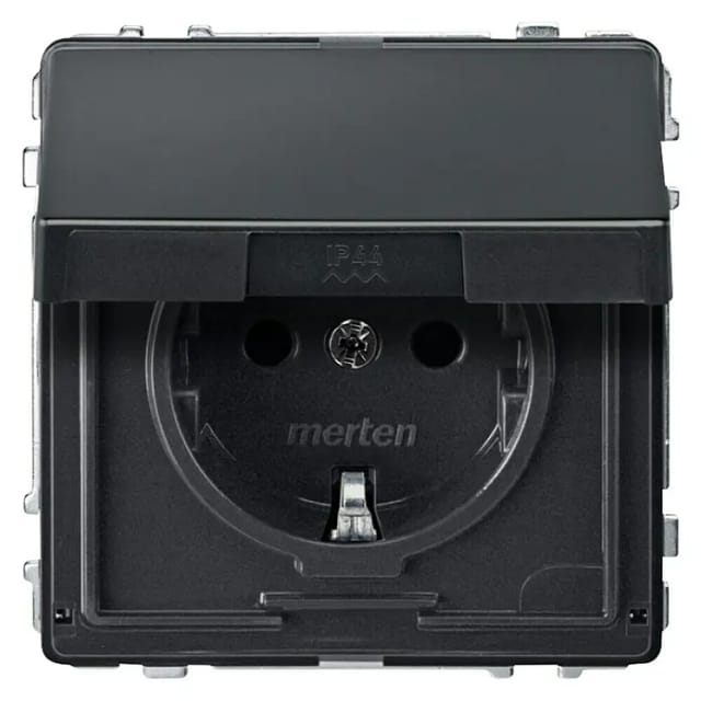 Merten SCHUKO-Steckdose anth Klappdeckel MEG2310-7214