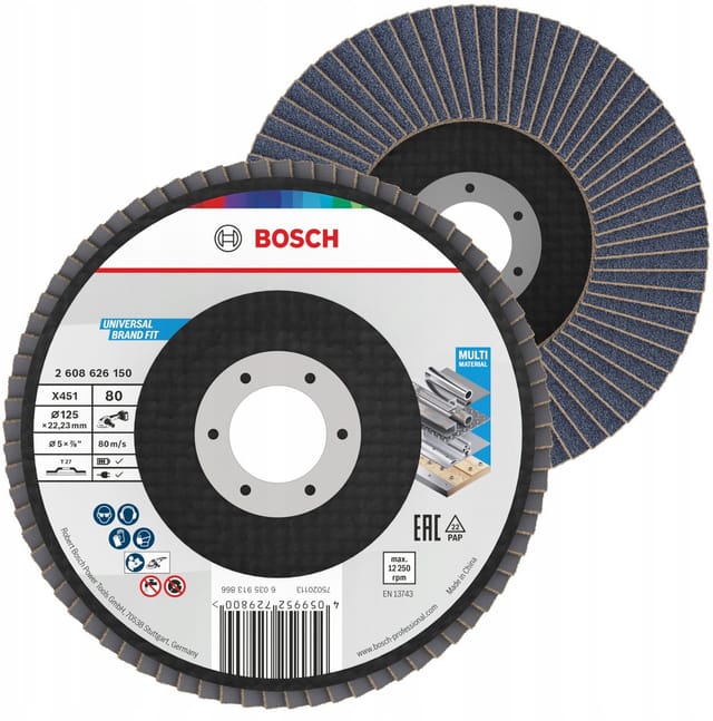 Bosch X451 Fächerschleifscheibe 125mm,T27,K80