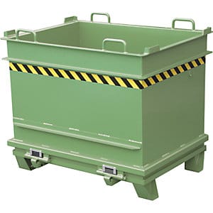 Bauer Südlohn Baustoffcontainer BC 1000, lackiert, Resedagrün